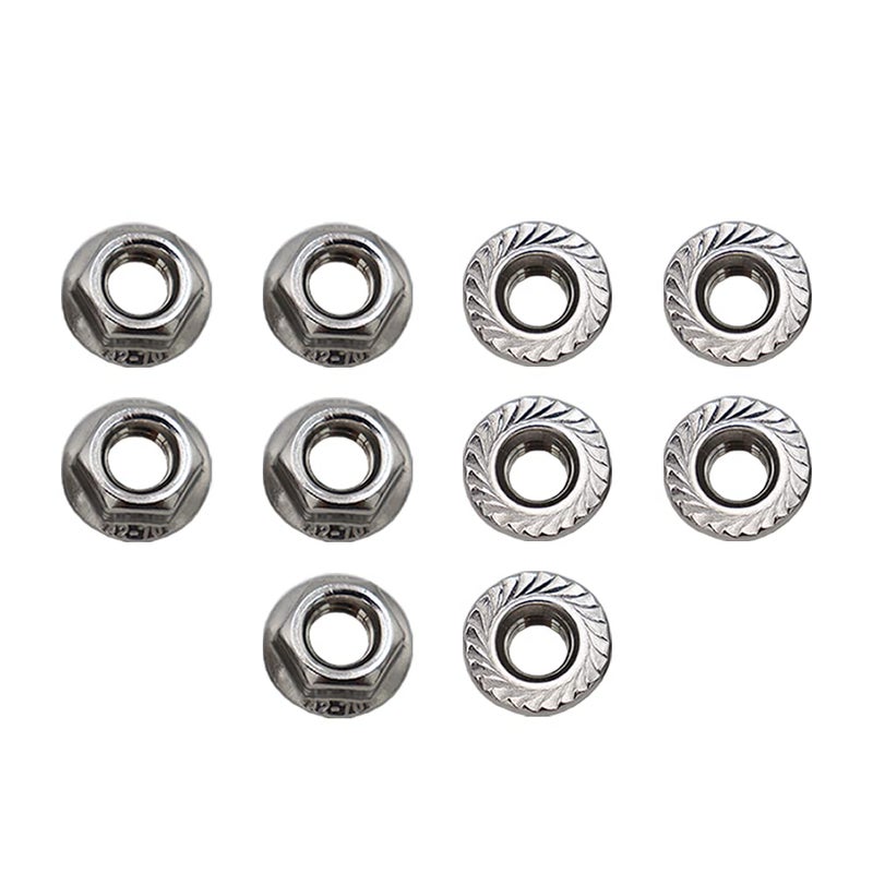 STORMCUBE M12x1.75mm DIN6923 Serrated Flange Nuts 10 Pack 304 Stainless Steel Hex Lock Nuts Full Thread for Industrial Construction Fasteners - Image 4